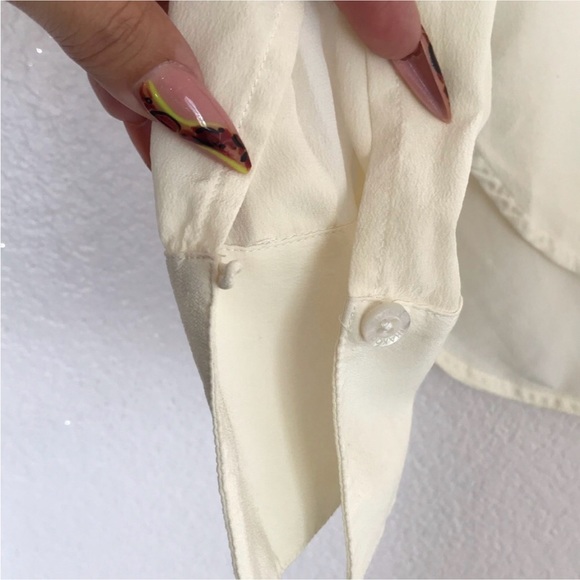 Thakoon 8 ivory silk long sleeve blouse off white silk - Picture 5 of 14